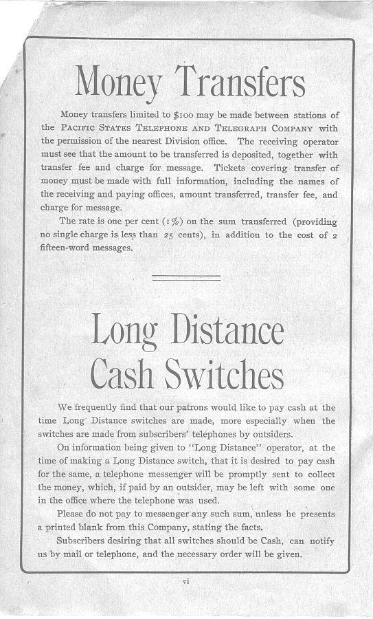 a page from the 1903 San Francisco telephone directory