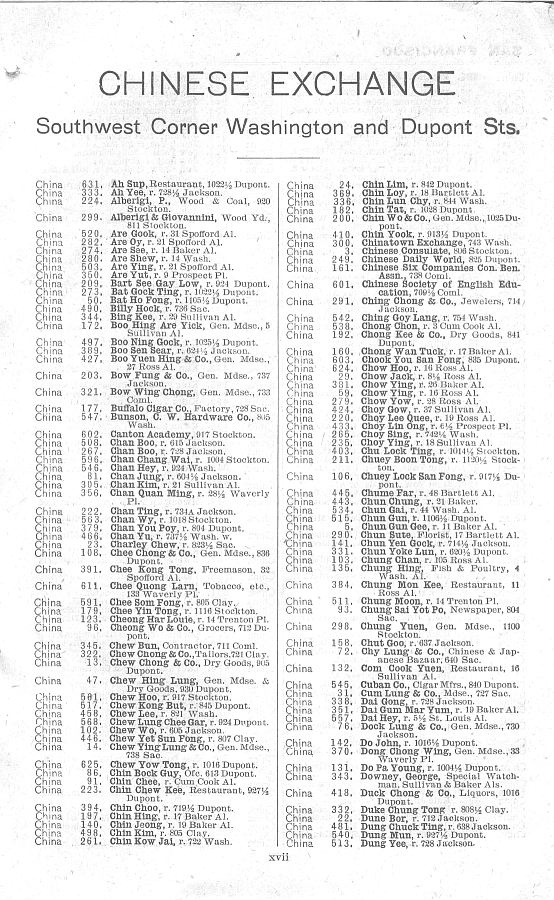a page from the 1903 San Francisco telephone directory