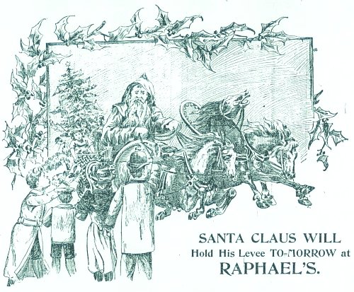 IMAGE: 1892 San Francisco Christmas Advertisement, Raphael's