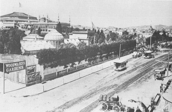 Woodward's Gardens, looking northwest on Valencia at Fourteenth 1880