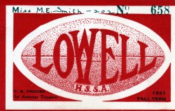 IMAGE: Lowell High School student card, 1921